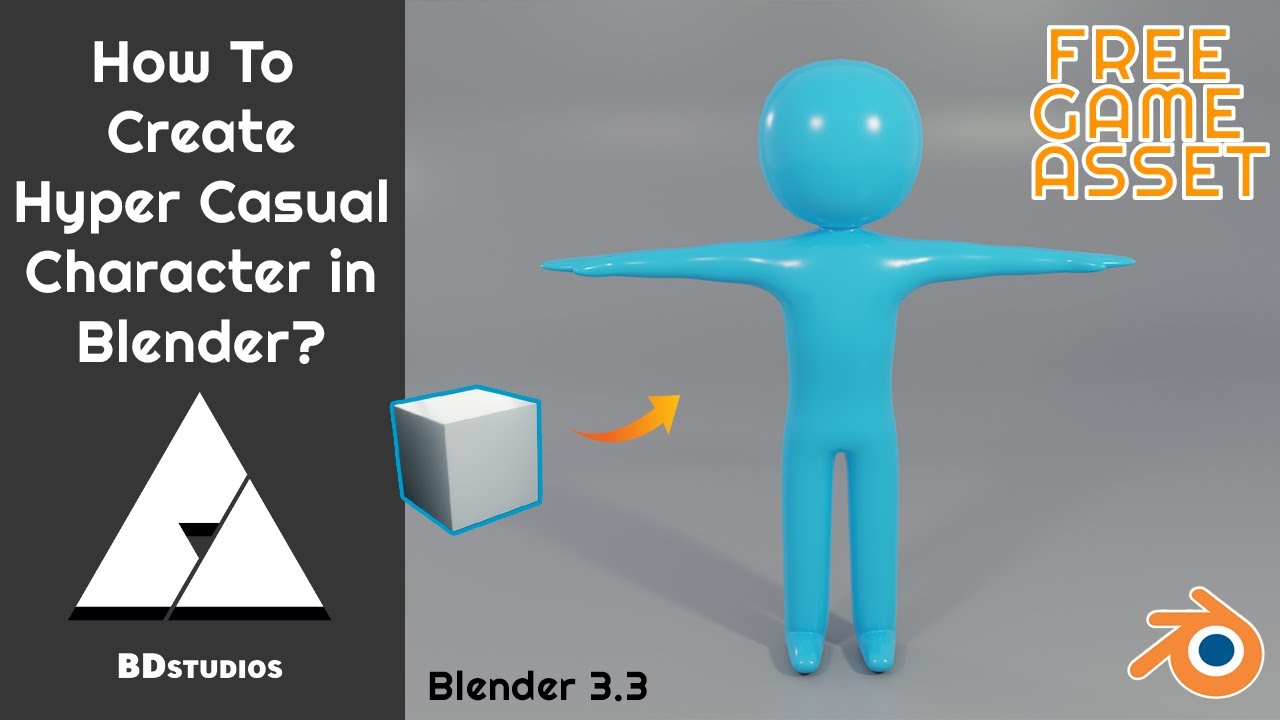 How to Create Hyper Casual Character in Blender  - Game Ready Asset - Free Download