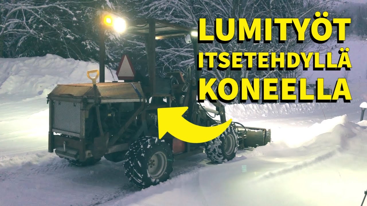 Lumenaurausta itsetehdyllä pienkuormaajalla
