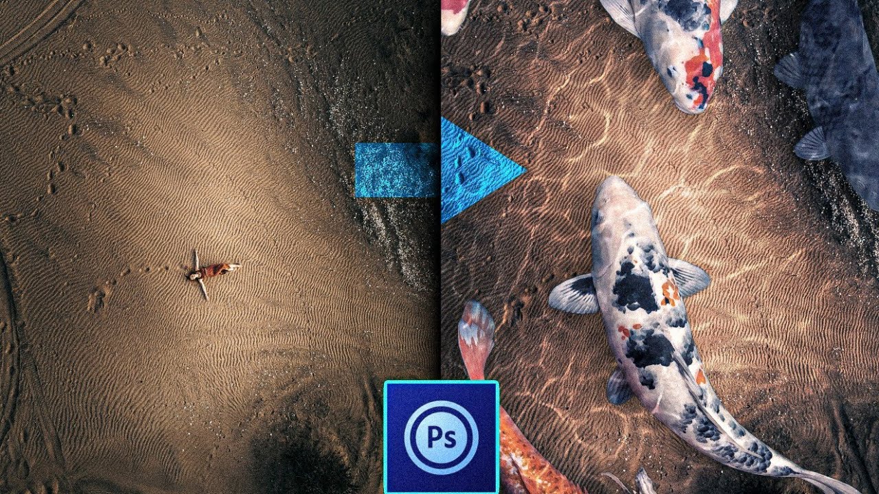 PS Touch Tutorial - Turn A Desert Into A Fishpond in ps touch/android