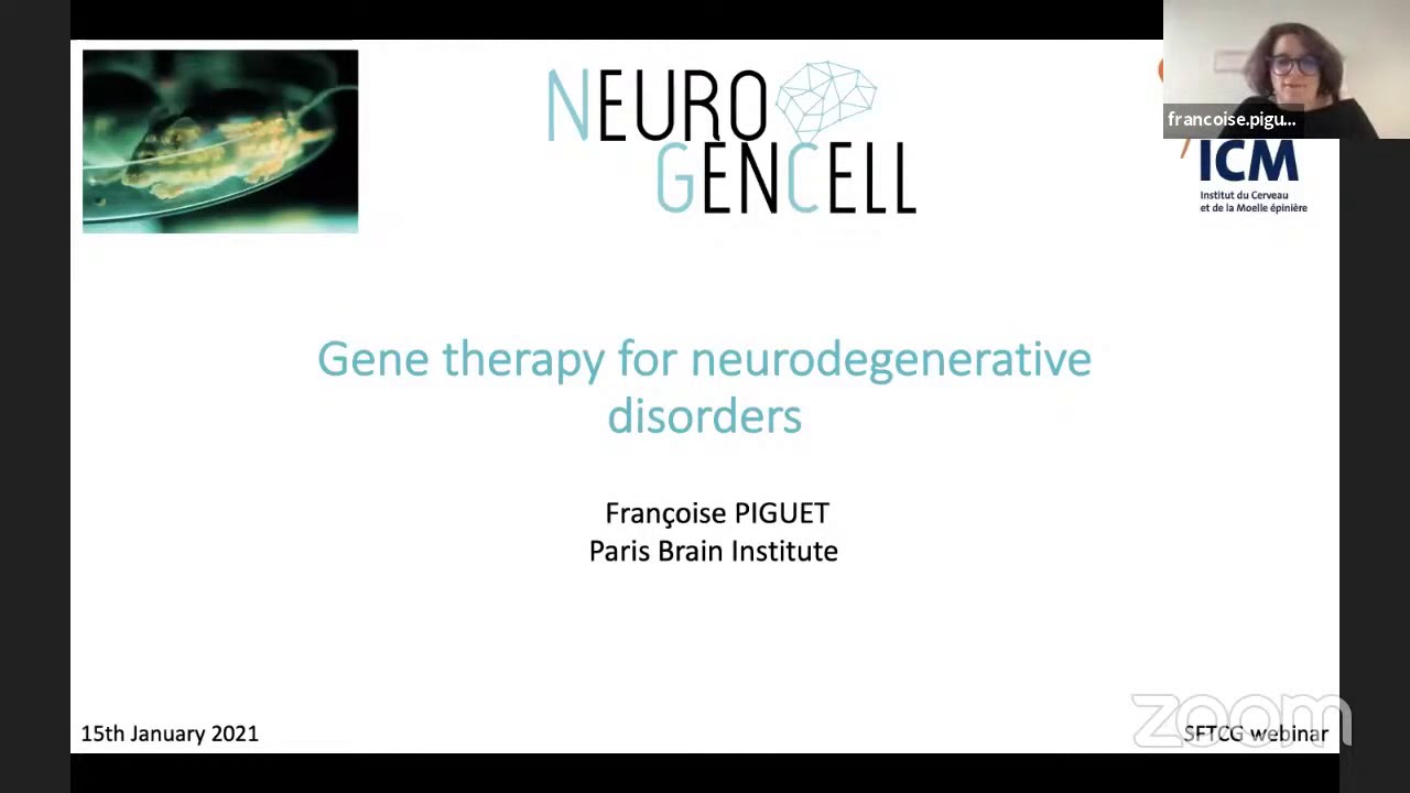Webinars SFTCG: Thérapie géniques des maladies neurodégénératives