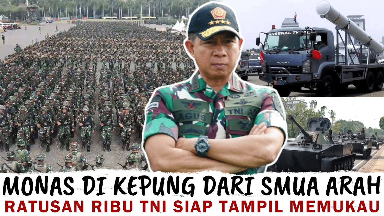 TAMPILKAN KEKUATAN PENUH, RATUSAN RIBU TNI DAN ALUTSISTA TERBARU SIAP MEMUKAU DI MONAS
