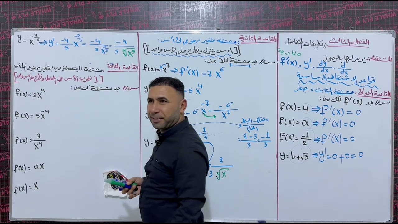 الفصل الثالث/تطبيقات التفاضل/ قواعد الاشتقاق 