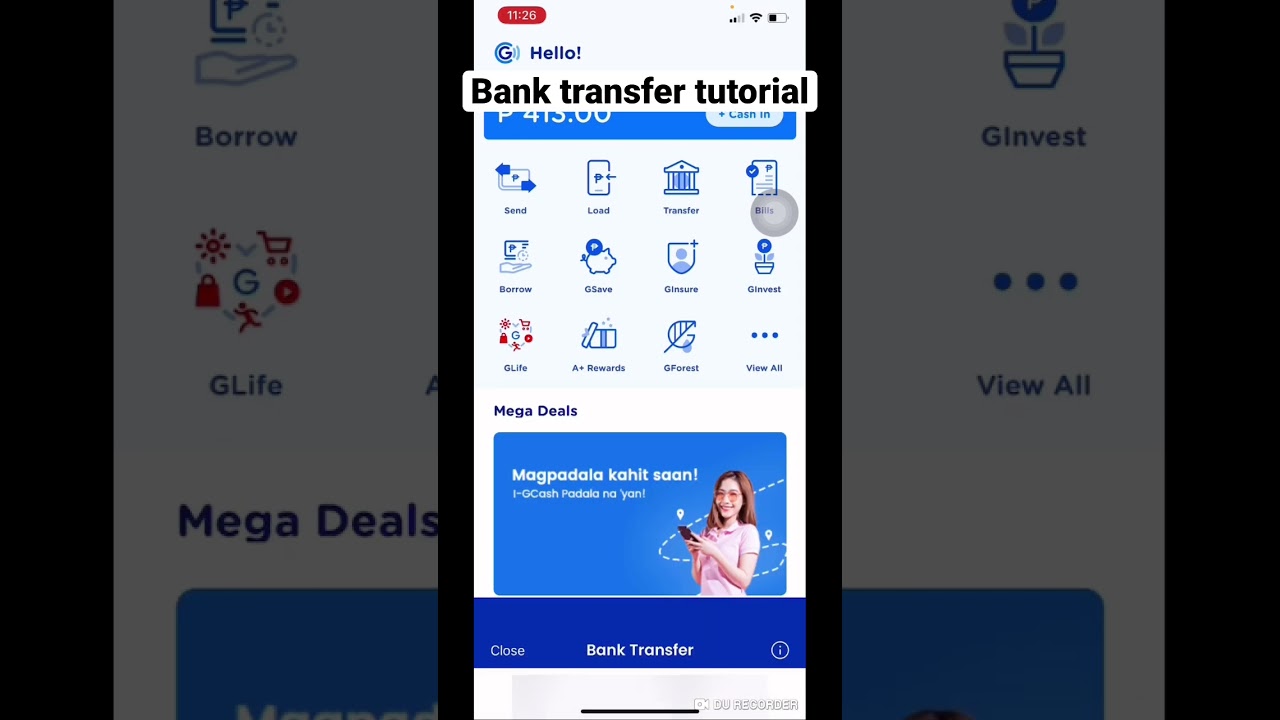 Bank transfer tutorial