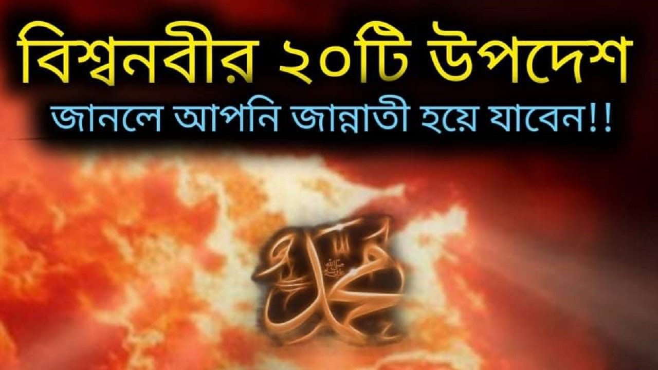 বিশ্বনবীর ২০ টি উপদেশ জানলে আপনি জান্নাতী হয়ে যাবেন!!