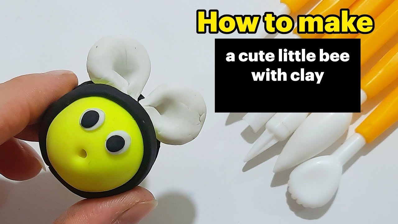 how to make a easy handmade bee🐝 with air dry clay | clay bee tutorials | DIY Cute Bee