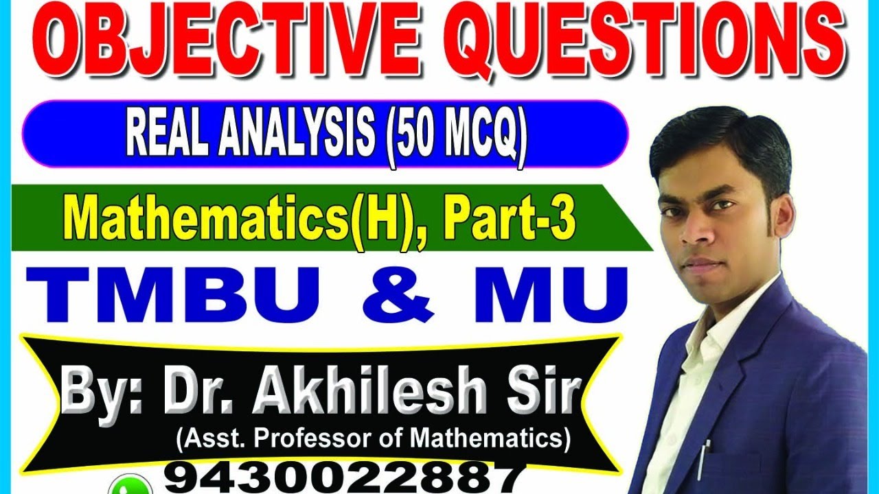 MCQ || Real Analysis || TMBU & MU ||  By: Dr. Akhilesh Sir