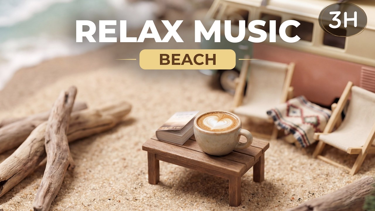 Lofi Study Beats for Focus & Relax ☕🌊 | Cozy Beach Coffee Ambience | 3 Hour Ambient Focus Music