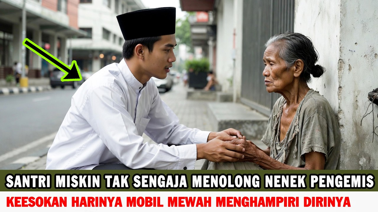 Viral !! Santri Miskin Tak Sengaja Menolong Nenek Kelaparan, Keesokan Harinya Mobil Mewah Datanginya