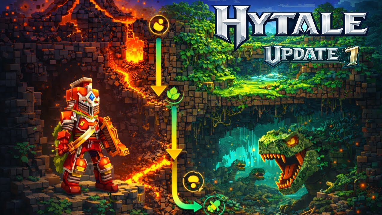 Finding DINOSAURS in 8 Minutes | Hytale Update 1 | Zone 4 Jungle Caves (Cave Rex Fight)