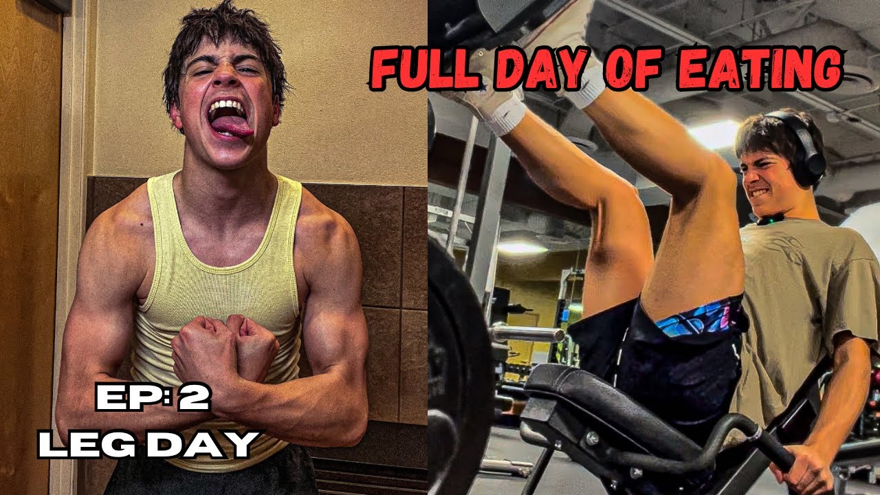 Teenager’s LEG DAY + FULL DAY OF EATING for GROWTH