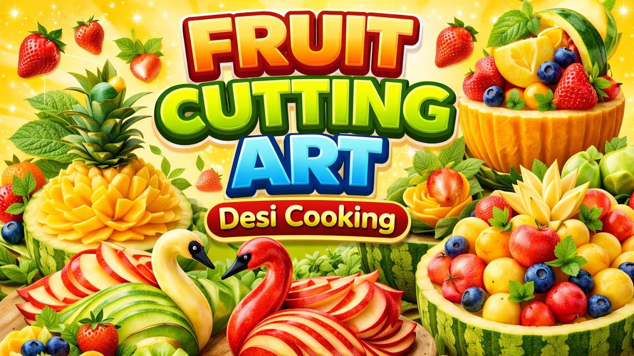 Fruit cutting design and Carving Next-level Desi Cooking  is live!