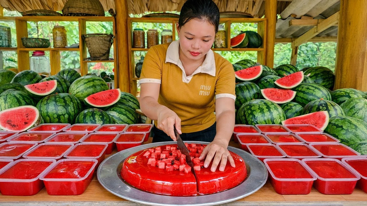 Recipe Rainbow Watermelon Jelly for Market Sale -Beautiful & Colorful - Daily Life | Trieu Mai Huong