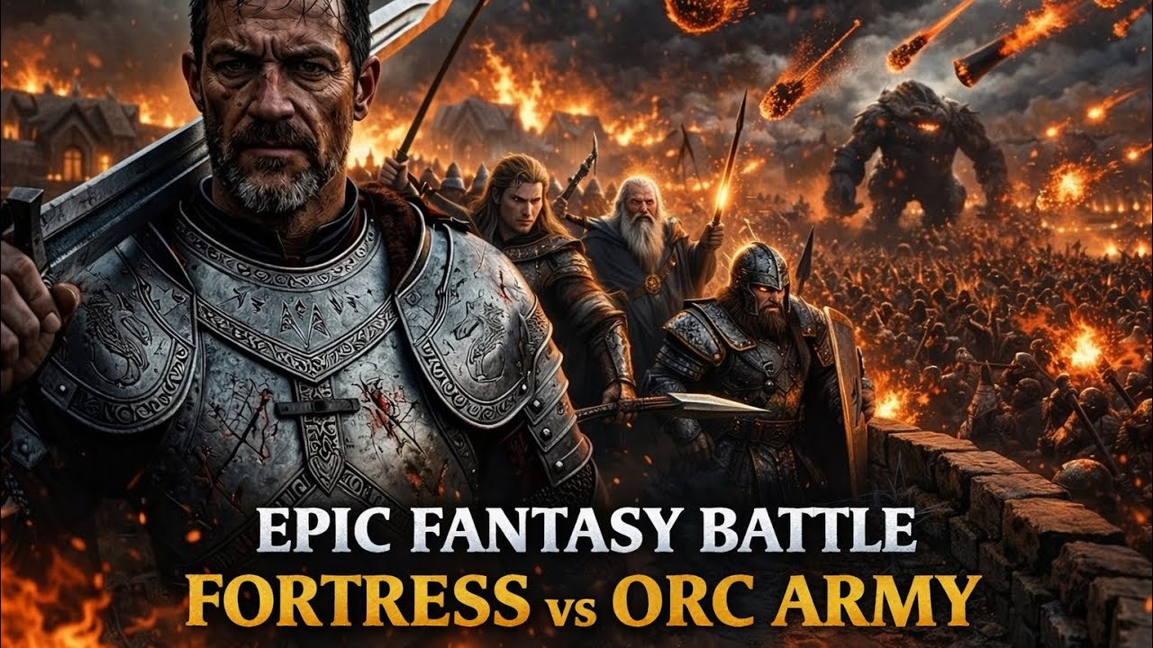 Epic Fantasy Battle: Fortress vs Orc Army | Heroes Enter the War ⚔️🔥 (AI Cinematic)