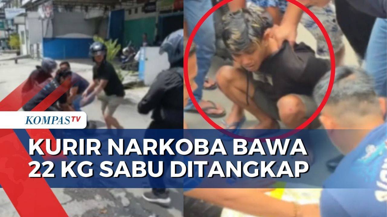 Detik-Detik Polisi Tangkap Kurir Narkoba yang Bawa 22 Kg Sabu di Medan