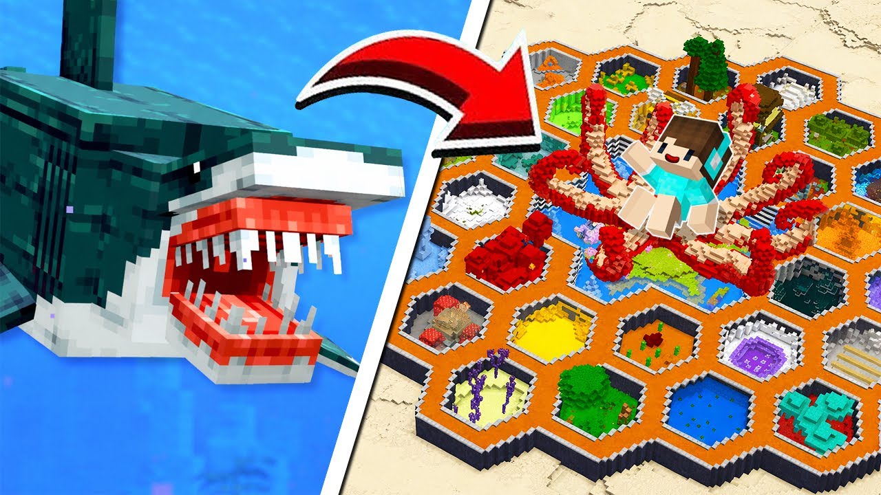 BOCIL BIKIN SEA WORLD AQUARIUM DENGAN BERBAGAI SPESIES IKAN HIU PALING LANGKA DI MINECRAFT 🦈💦