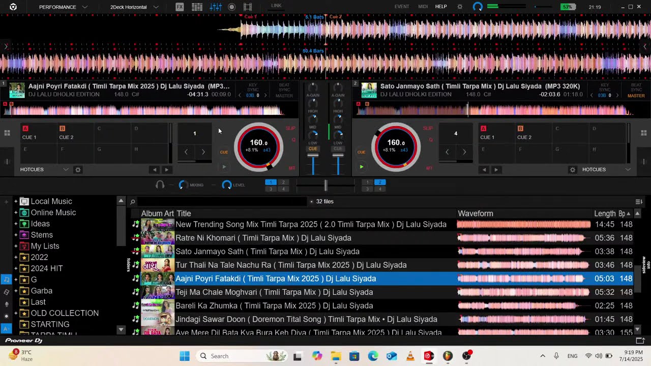 Virtual DJ Me Live Tarpa Timli Mix Karte hai