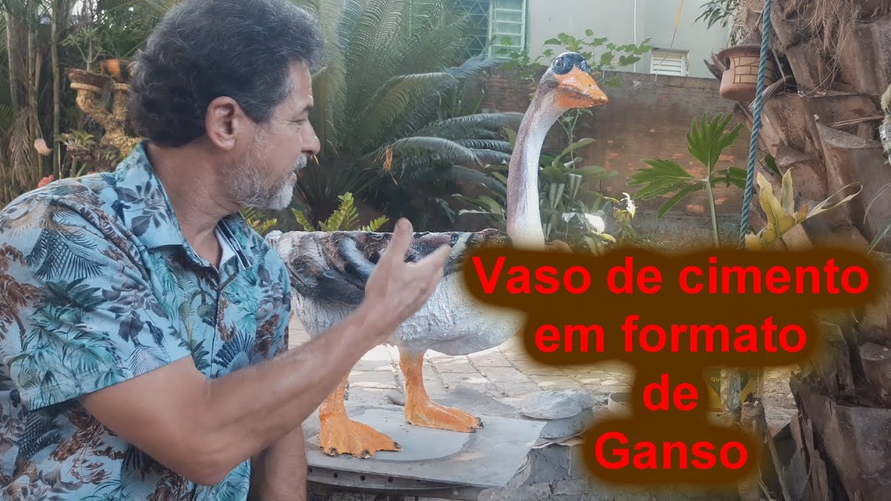 Faça você mesmo   Vaso de cimento em formato de Ganso