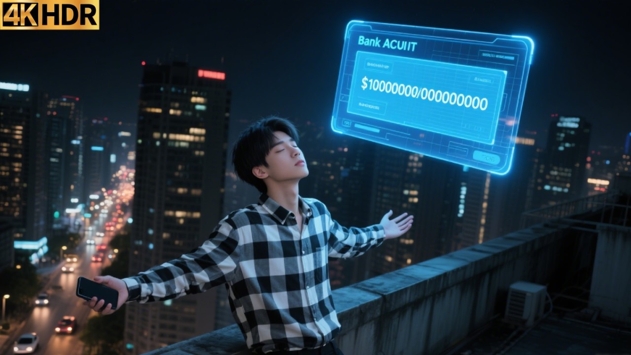 Fired and desperate, a man prepares to jump—when suddenly endless wealth falls from the sky to him!