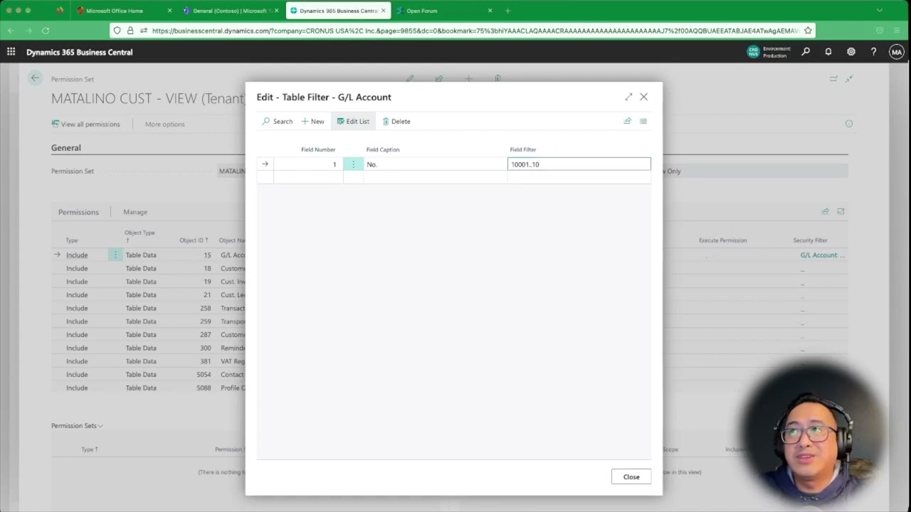 Business Central - Security Filters
