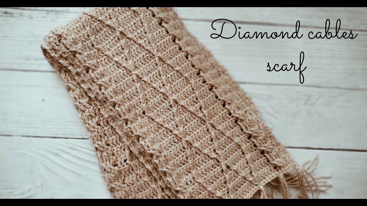 How to crochet cable stitch scarf | cable diamond scarf for men and women