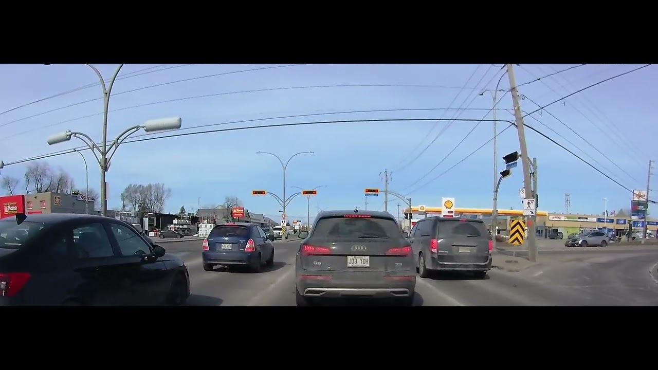 Round trip drive on Route 117 in Laval (Que, Canada)