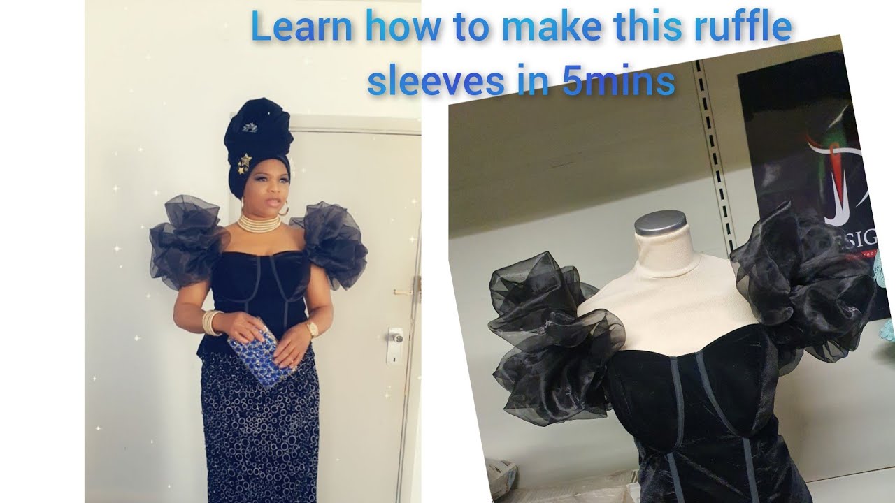Learn how to make this simple off shoulder ruffle sleeves in just 5mins, easy ruffle sleeves