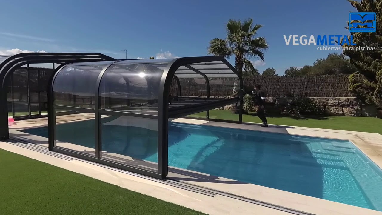 Cubierta telescópica de piscina