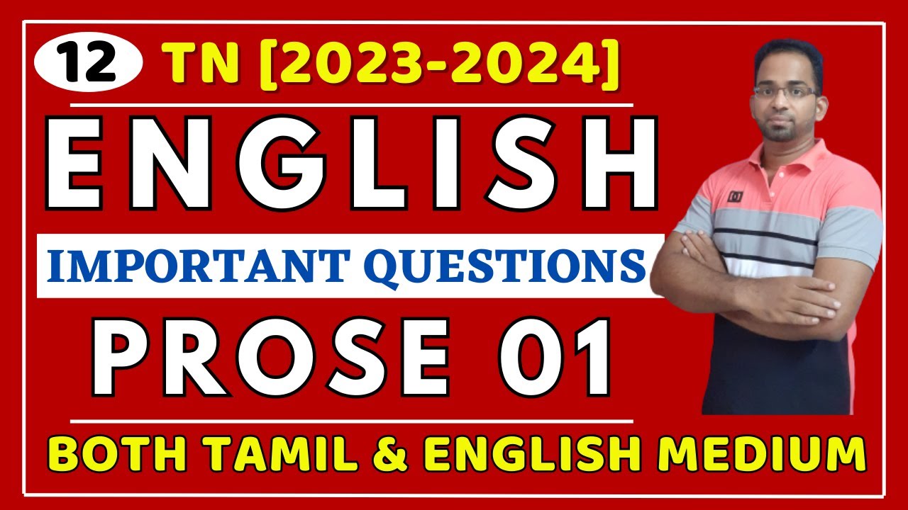 12th English Prose 1 Important Questions | 12th English Important Questions | Kalvi Tube