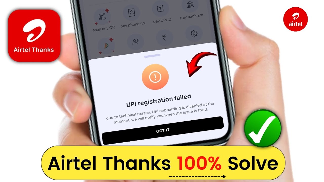 Airtel Thanks App Me UPI Registration Failed | UPI Set Nhi Ho Raha | Bank Add Problem | Airtel App