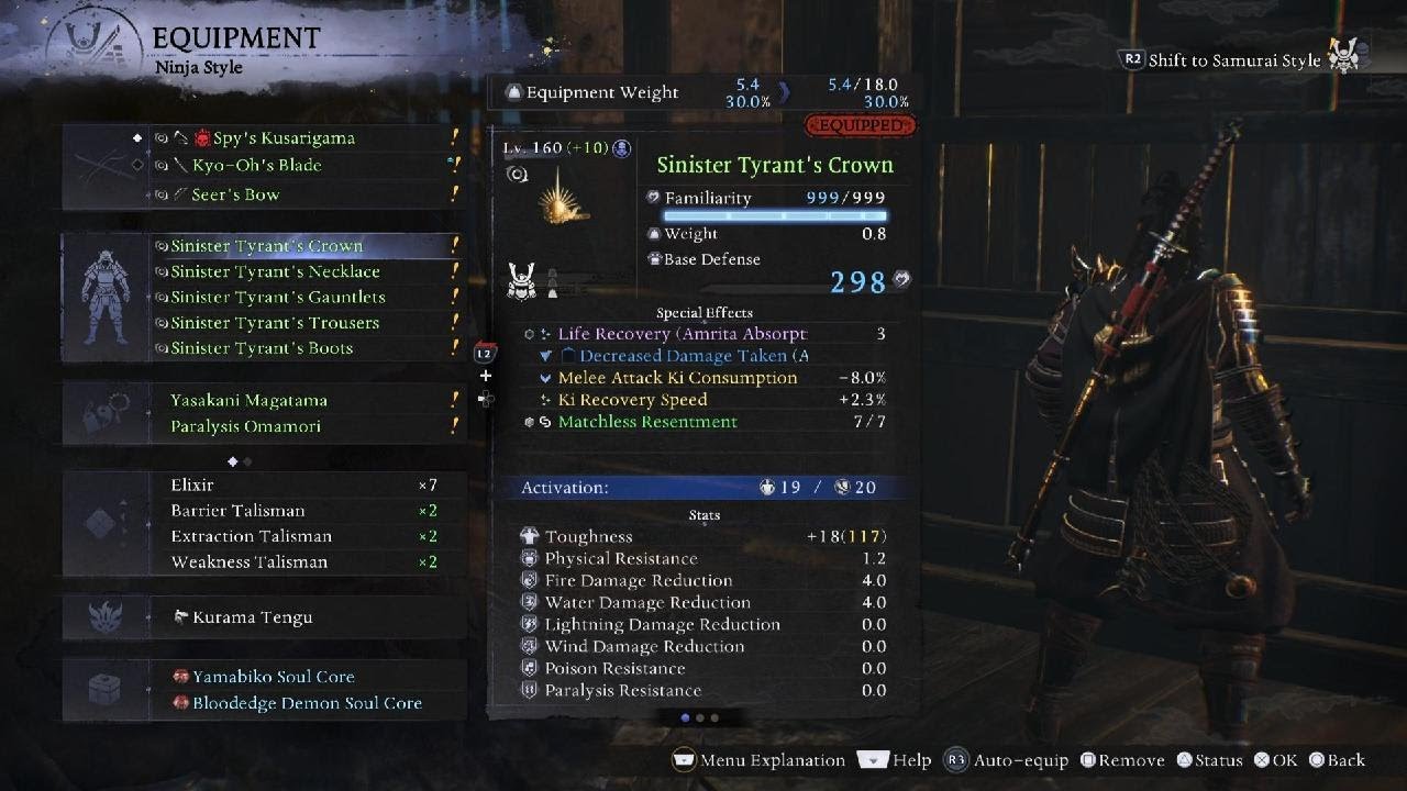 Nioh 3 - Shadows of the Three Oni - Switchglaive/Kusarigama Versatility Build (NO CHEESE NO SPAM)