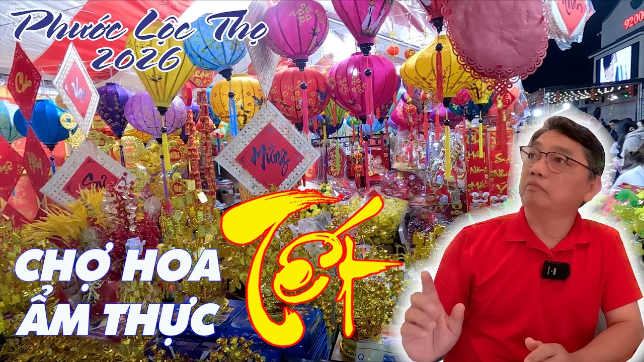 Ngày chúa nhật đông không chỗ chen chân tại chợ hoa tết và ẩm thực Phước Lộc Thọ xuận Bính Ngọ 2026