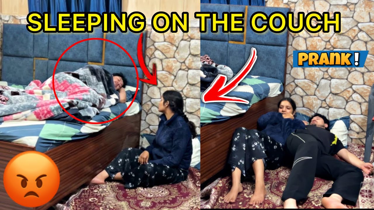 SLEEPING ON THE COUCH || Prank on wife ||Sleeping On Floor Prank || @NikkRicha Vlogs