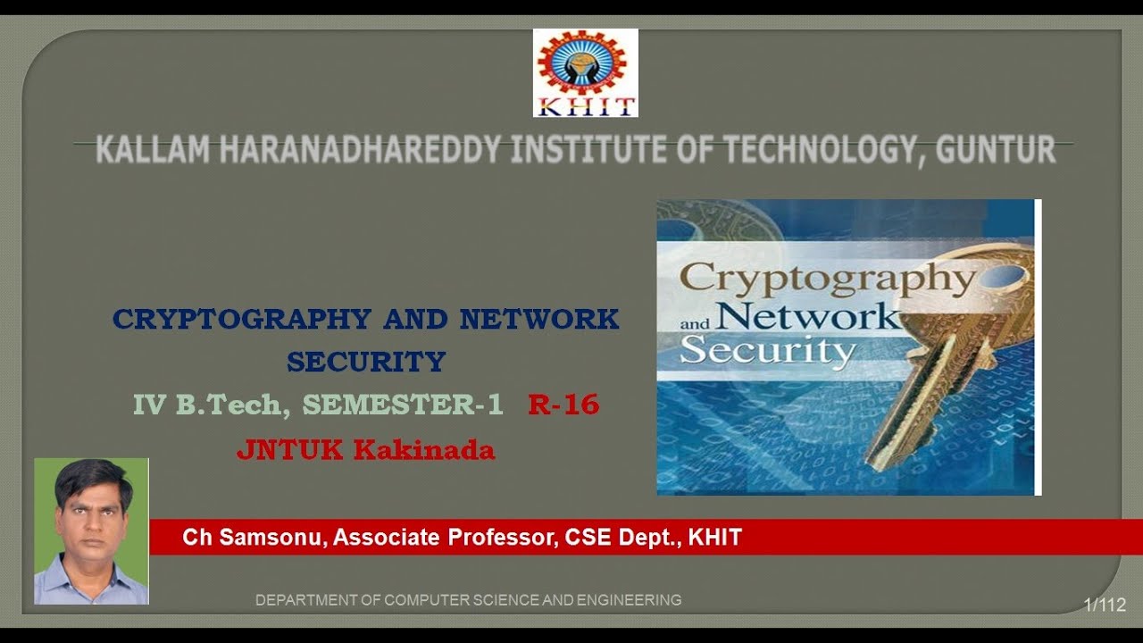 CRYPTOGRAPHY AND NETWORK SECURITY - UNIT-1 (DAY1)