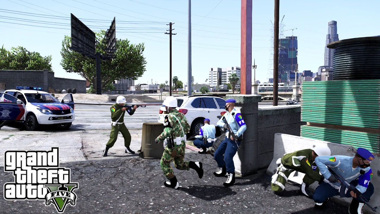 Gabungan Polisi Dan TNI Melawan Teroris Bersenjata || GTA 5 Mod Polisi Indonesia