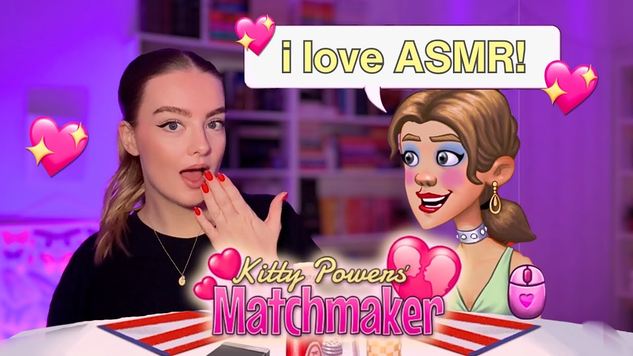 ASMR playing kitty powers matchmaker 💖 close whispers, mouse clicks