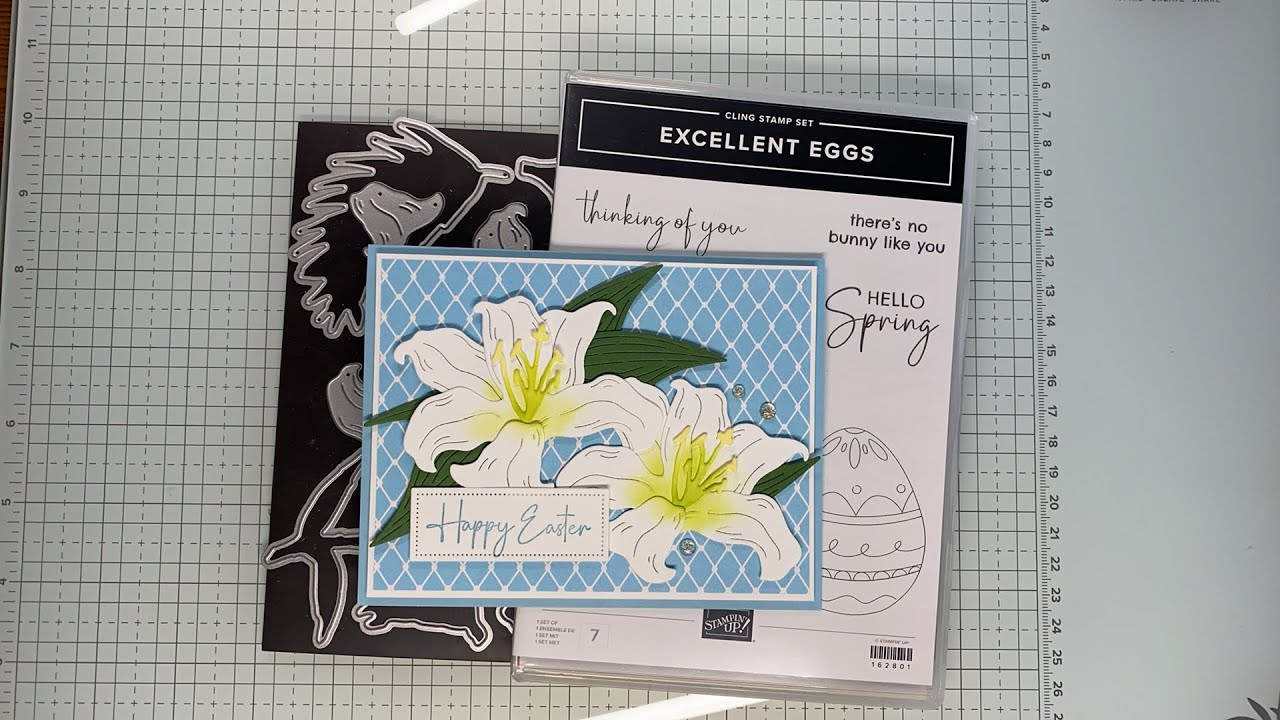 Stampin’ Up! Excellent Eggs Easter Lilies Card Tutorial #diy #designerseriespaper #cardmaking