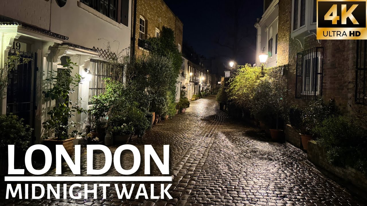 LONDON 2026 WALKING TOUR | Midnight Walk Of Quiet Side Streets Of Kensington [4K] 