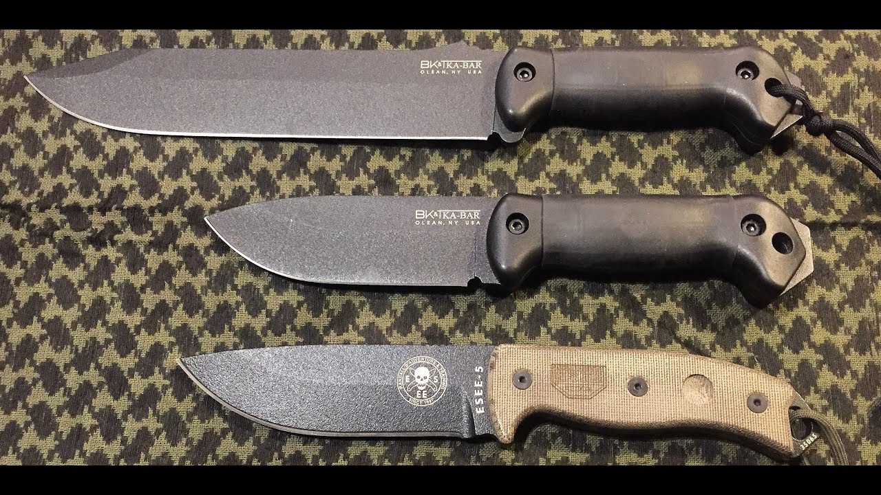 KA-BAR BK9, BK2, ESEE 5 …présentation de mes GROS couteaux !!!