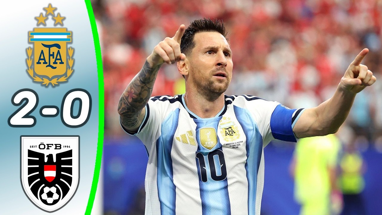 Argentina 2-0 Austria - All Goals & Atmosphere | Messi's historic World Cup Goals