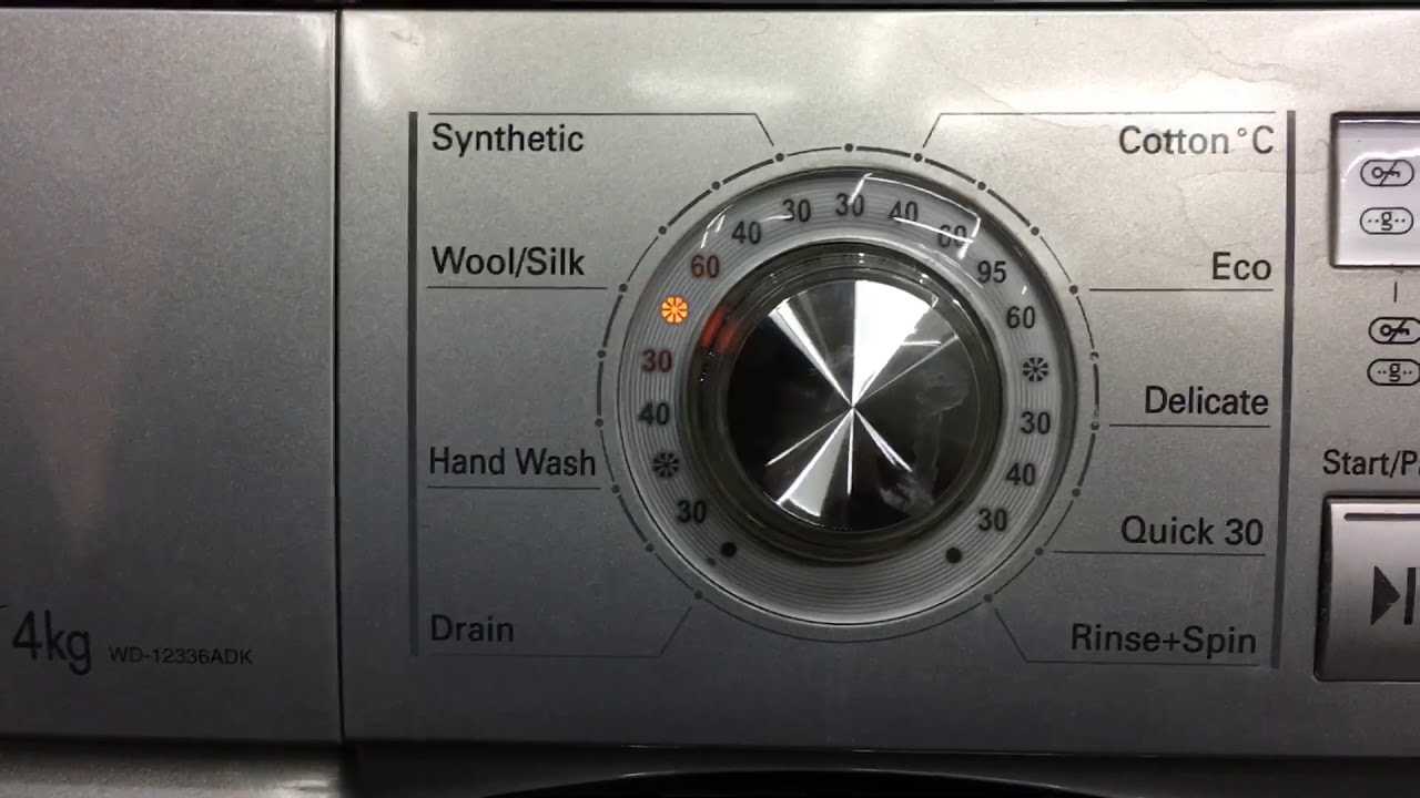 شرح البرامج وطريقه التشغيل للغساله LG موديل WD-12336ADK