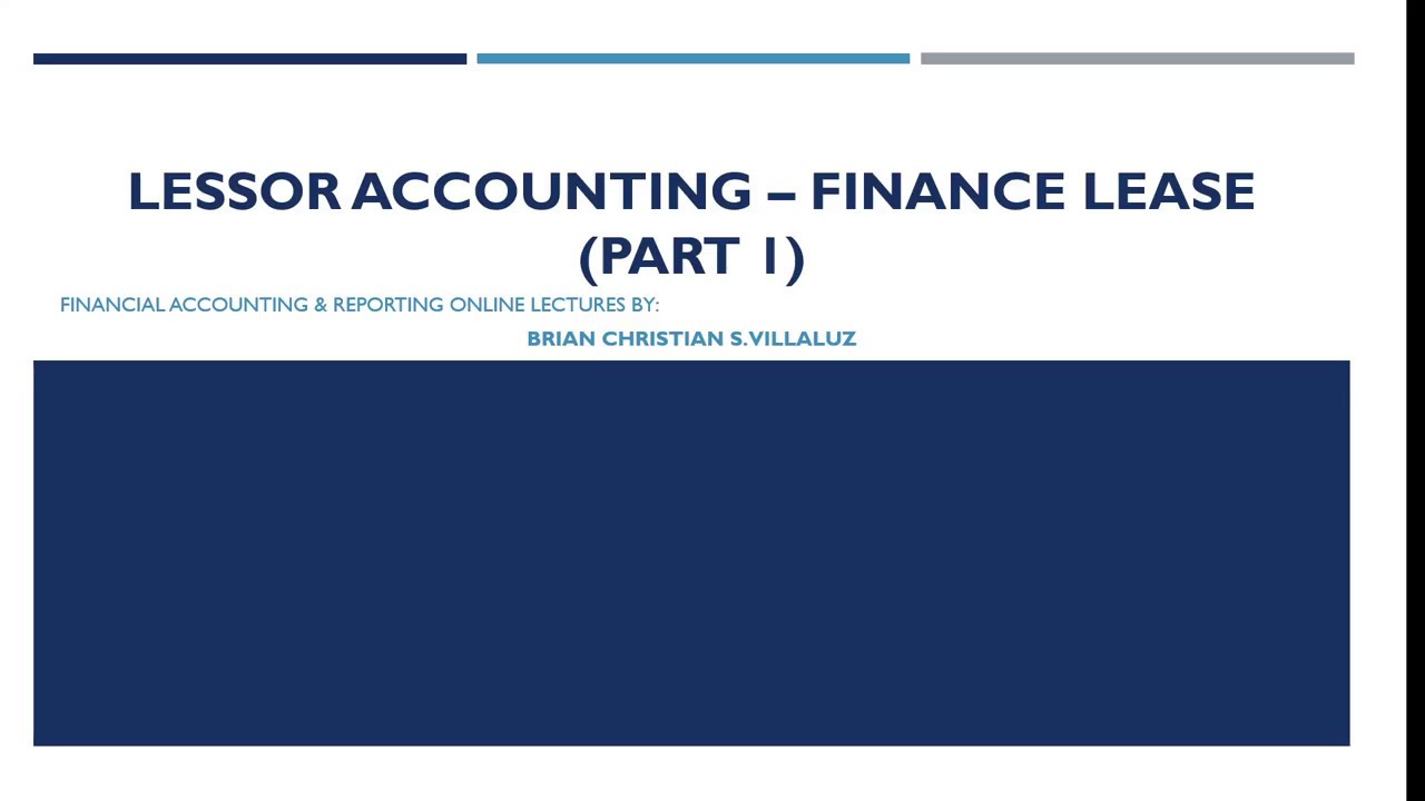 FAR: Lessor Accounting - Finance Lease (Part 1)