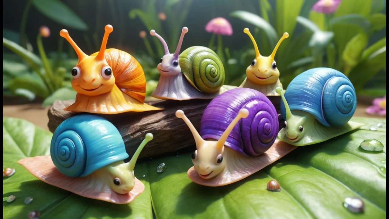 Fünf kleine Schnecken auf der Wasserrutsche | Lustiges Sommerlied & Zählreim für Kinder