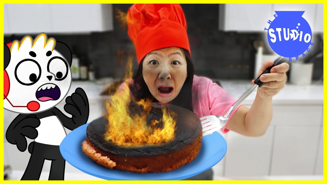 Giant Birthday Cake GONE WRONG! Ryan's Mommy Burns Combo Panda's Birthday Cake!