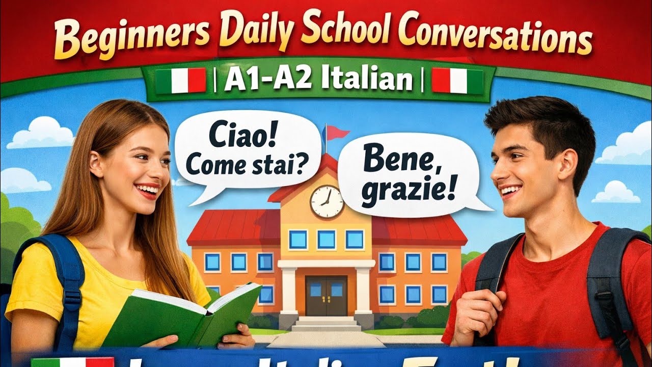 Beginners Daily School Conversations| A1-A2 Italian | Learn Italian Fast