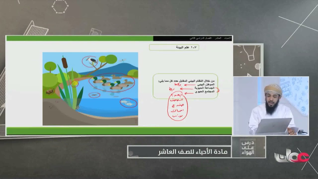 شرح - الكائنات الحية وبيئتها مادة الأحياء للصف العاشر الفصل الدراسي الثاني