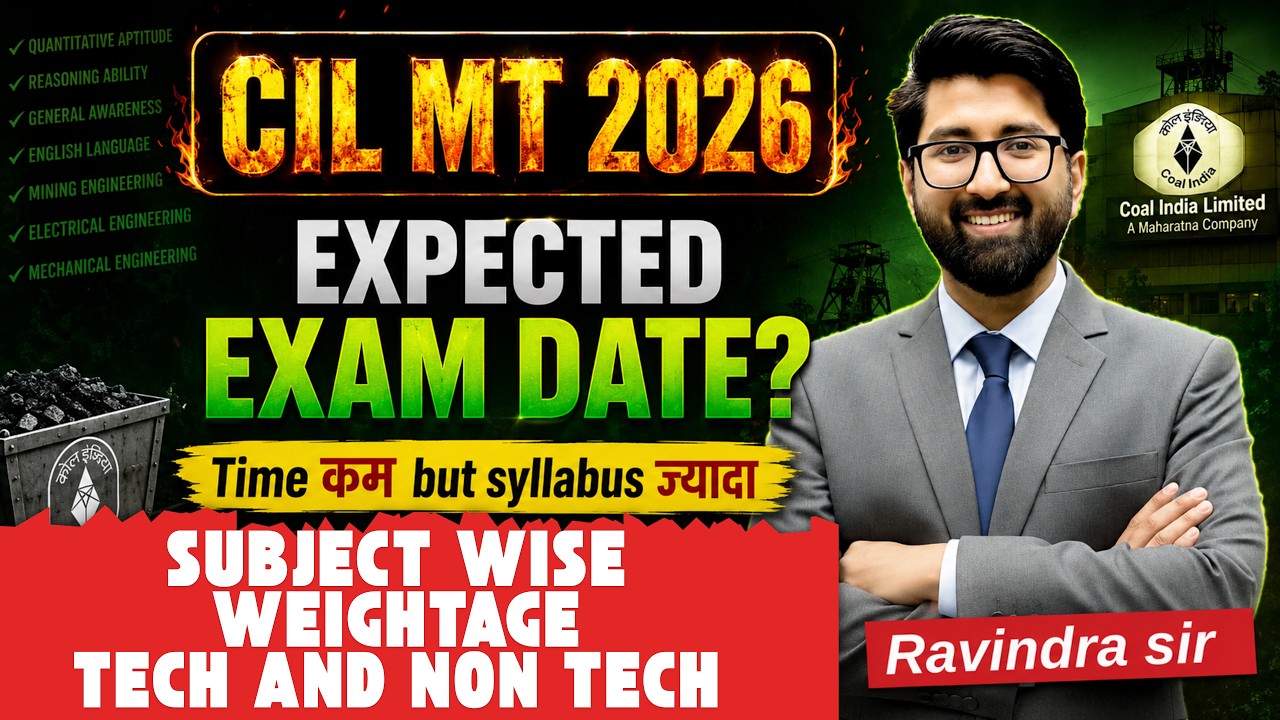 CIL MT 2026 Exam DATE | SUBJECT WISE WEIGHTAGE | CIL NON TECH TOPIC WISE ANALYSIS #cilmt2026