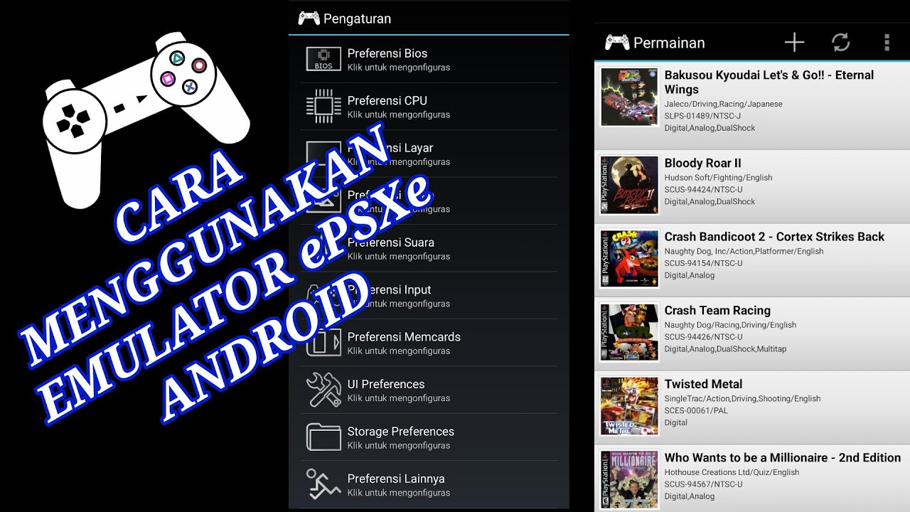 Cara menggunakan epsxe di hp android emulator ps1