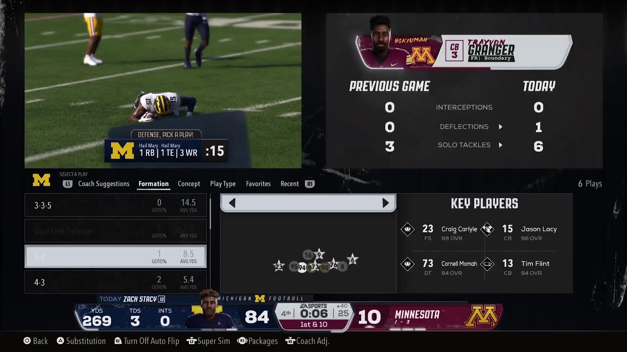 CFB 26 Michigan Dynasty S9 Wk5 vs Minnesota