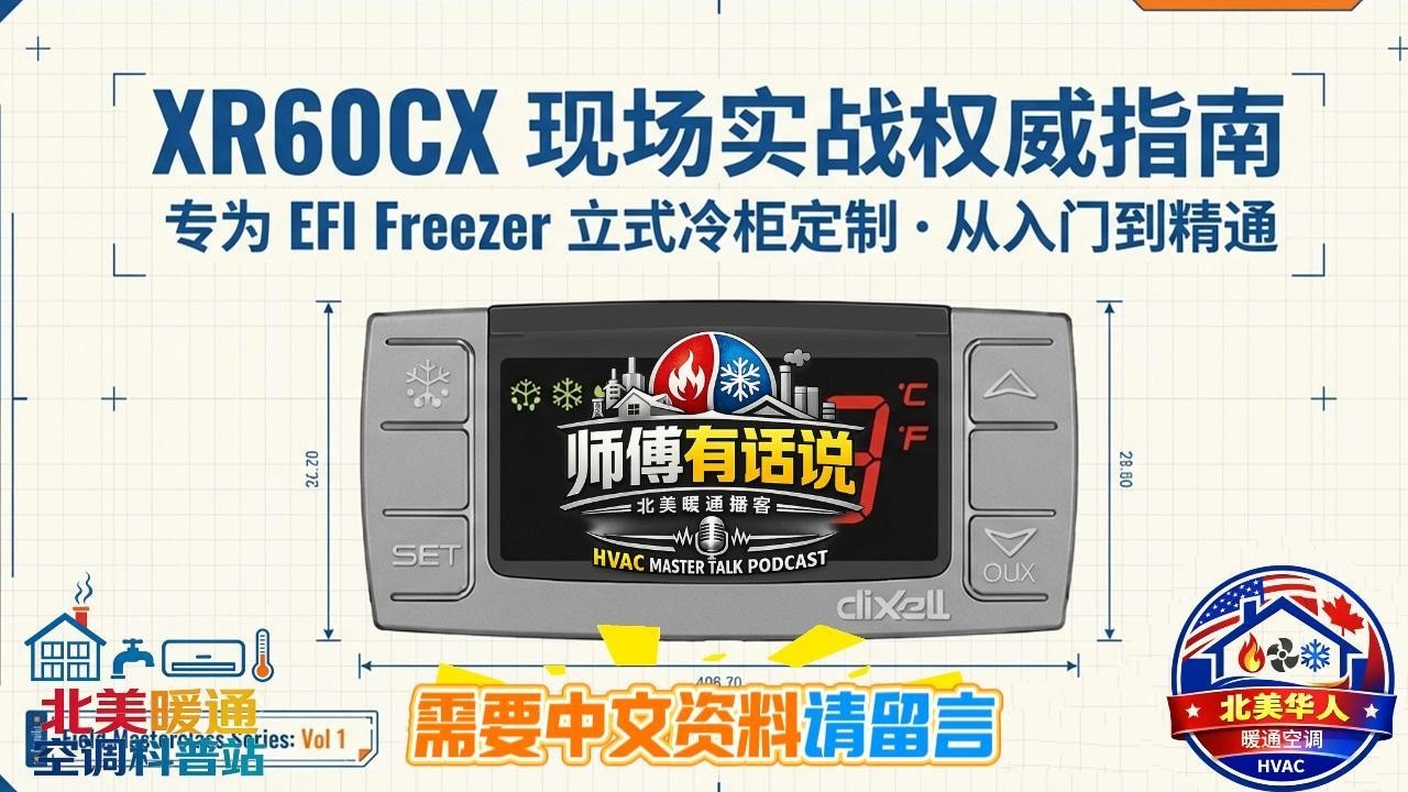Dixell XR60CX Advanced Field Guide | HVAC Master Talk Podcast| 专家实战：EFI 冷柜参数设置、冷凝器保护与联网监控全攻略【北美暖通播客】