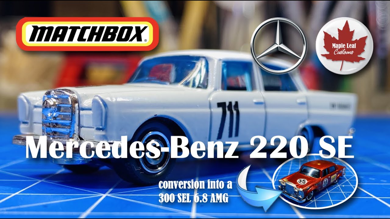 Matchbox Mercedes Benz 220 SE (235) conversion to a 300 SEL 6.8 AMG